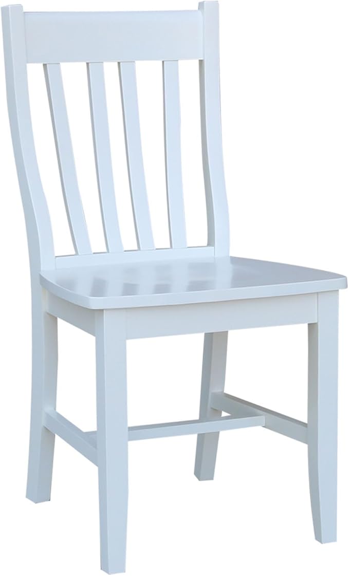 IC INTERNATIONAL CONCEPTS 30" Round Top Pedestal Wood Table with 2 Dining Chairs in White