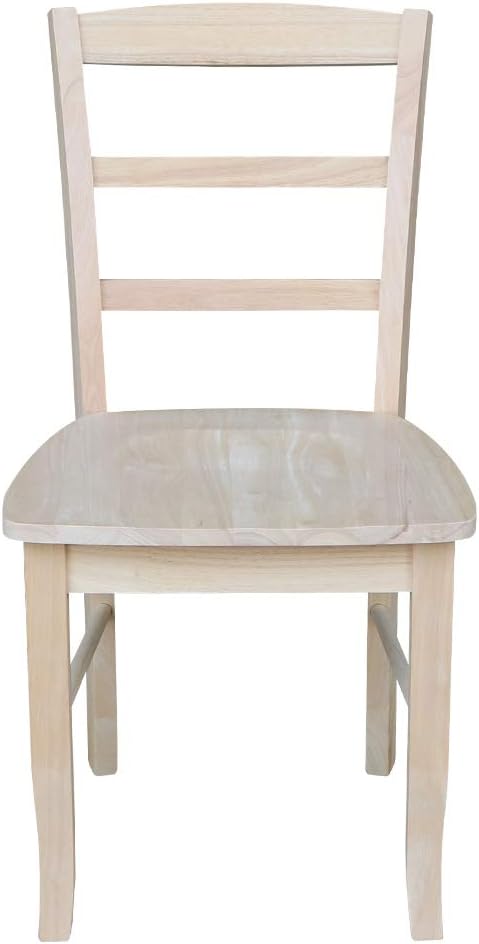 International Concepts Madrid Dining Chairs, Solid Parawood, Unfinished (Set of 2)