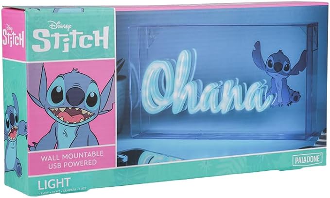 Stitch Ohana Light Officially Licensed Lilo and Stitch Lamp, Disney Collectible Gift, LED Bedside Table Bedroom Night Light Decor | Paladone