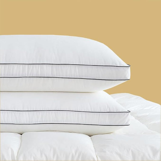 Goose Down Pillows for Neck Pain - Perfect Balance of Softness and Support,Relief for Side and Back Sleepers, Hotel Down Pillows Queen/Standard Size Set of 2