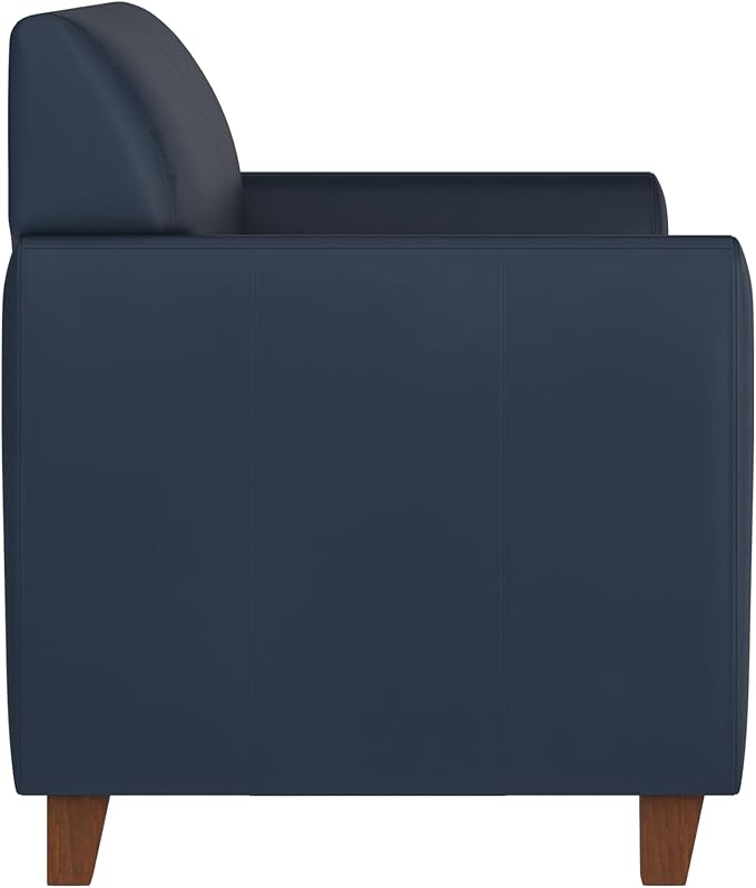 Flash Furniture Hercules Diplomat Series LeatherSoft Upholstered Loveseat, Modern Small Sofa for Living Room or Office, Navy
