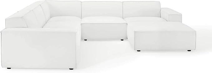 Modway Restore Upholstered Sectional Sofa, 6-Piece Set, White