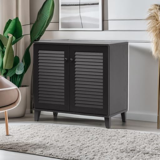 Baxton Studio FP-01LV-Espresso Studio Coolidge Shoe-Storage Cabinet, Espresso 14.5Lx29.625Wx27.5H