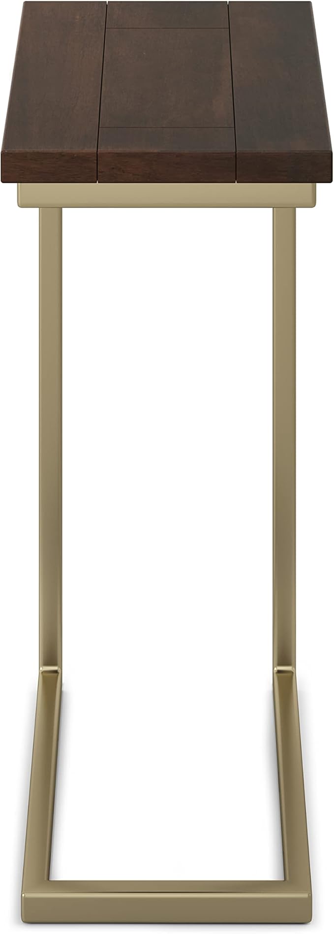 SIMPLIHOME Skyler C-Side Table - 18" Wide x 24" High Solid Mango Wood and Metal Slide-Under Table in Dark Brown, Industrial Accent Table or End Table for Living Room with Open Frame Design, Assembled