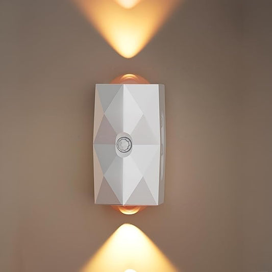Rechargeable Motion Sensor Wall Sconce, Battery Operated Indoor Night Light with Magnetic Mount, RGB Colorful LED Ambient Lighting for Hallway, Stairs, Bathroom & Kids Room (USB-C)