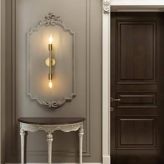 Phansthy Wall Sconces Set of Two, Modern Sconces Wall Lighting Fixtures, 2-Light Bathroom Light Over Mirror, Indoor Ceiling Light/Wall Light for Bedroom, Living Room (Antique 2 Pack)