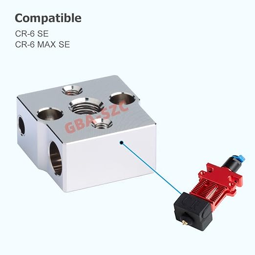 Ender 3 Neo/CR6 SE Heater Block,Plated Copper Upgrade with Silicone Sock for CR-6 SE/CR-6 MAX/CR-5 Pro/CR10 Smart/Ender 3 Neo/V2 Neo/Max Neo Cartridge Sensor. (1PC)
