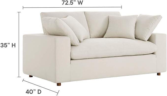 Modway EEI-4859-LBG Commix Down Filled Overstuffed Loveseat, Light Beige