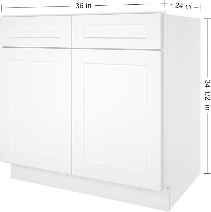 LOVMOR Kitchen Sink Base Cabinet, Unassembled Cabinet, Single Sink Storage Unit, Large Capacity, 24" D*36" W*34-1/2"H