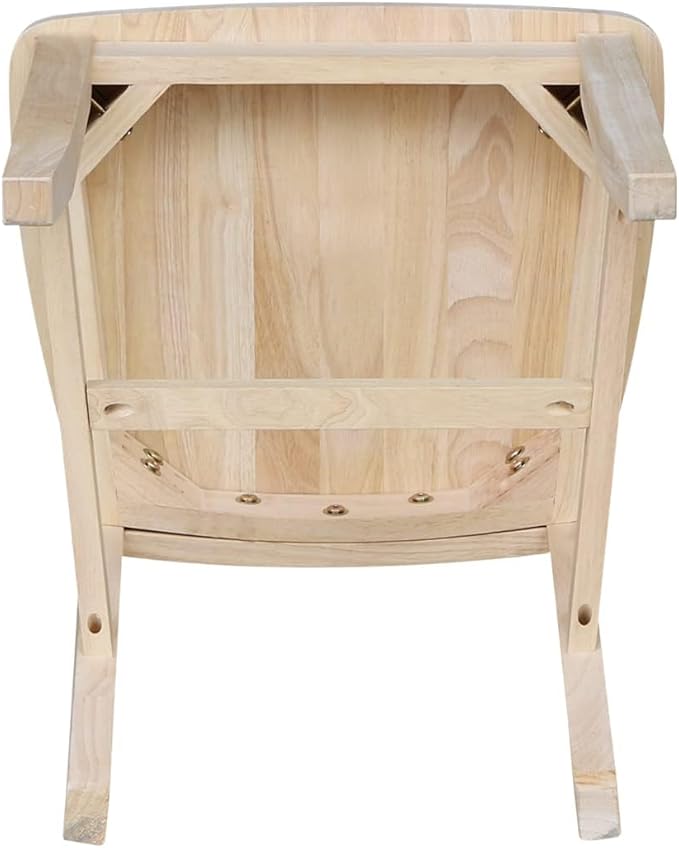 IC INTERNATIONAL CONCEPTS 30" Round Top Solid Wood Pedestal Table with 2 Dining Chairs in Unfinished