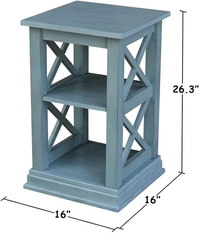 International Concepts Hampton Accent Table with Shelves in Ocean Blue