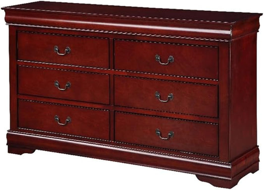 Acme Louis Philippe III 6 Drawers Dresser in Cherry