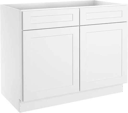 LOVMOR Kitchen Base Cabinets, Sideboard Storage Cabinet, Entryway Cabinet with 2-Drawers & Adjustable Shelf, 42" W X 24" D X 34-1/2"H