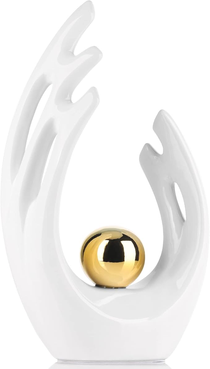 White Home Decor Accents, Coffee Table Funky Decor Modern Aesthetic Room Decor,Abstract Art Statue Decor Center Piece for Dinning Room, for Light Luxury Decorations for Stores, Hotels, Living Rooms