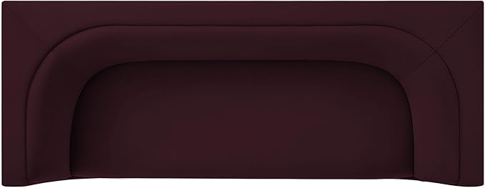 Modway Hilda 86 Inch Modern Curved Back Performance Velvet Sofa in Mulberry – Plush Upholstered 3-Seat Couch for Living Room, Apartment, Office