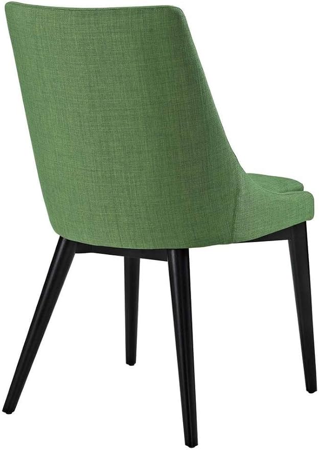Modway Viscount Mid-Century Modern Upholstered Fabric Two Kitchen and Dining Room Chairs in Green