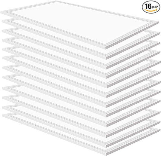 2x4 LED Flat Panel Light, 16 Pack 7800LM 5000K Daylight White, 0-10V Dimmable LED Panel Lights Recessed 2x4 Edge-Lit Troffer Light, Lay in Fixture for Office, ETL Listed