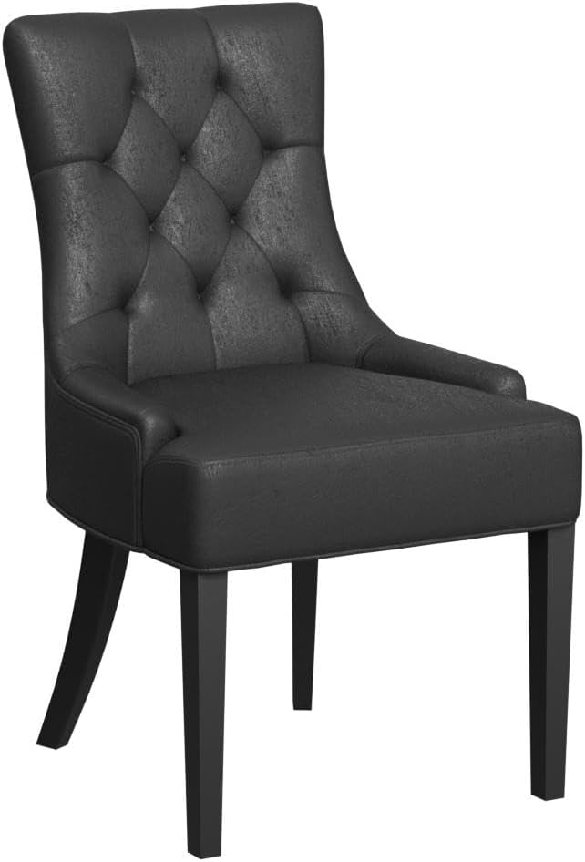 Christopher Knight Home Sarah Traditional Microfiber Dining Chairs (Set of 2), Black