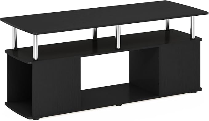 Furinno Jaya Coffee Table, Coffee Table with Storage Shelf, Center Table with Bottom Shelf, for Living Room, Dark Americano
