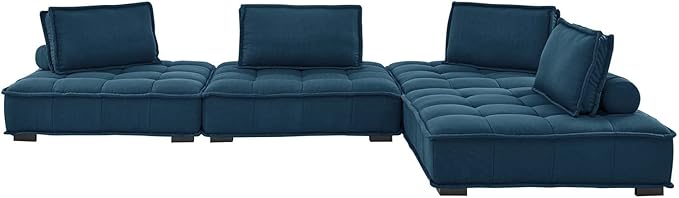 Modway Saunter, 4-Piece Sectional Sofa, Azure