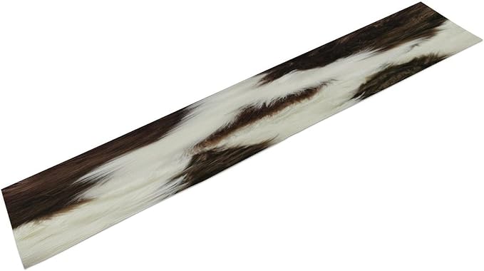 Cow Print Table Runner 3D Cow Fur Skin Brown Cowhide Country Farmhouse Wild Animal Theme Table Runner for Living Room Kitchen Dining Table Decoration 13x120in