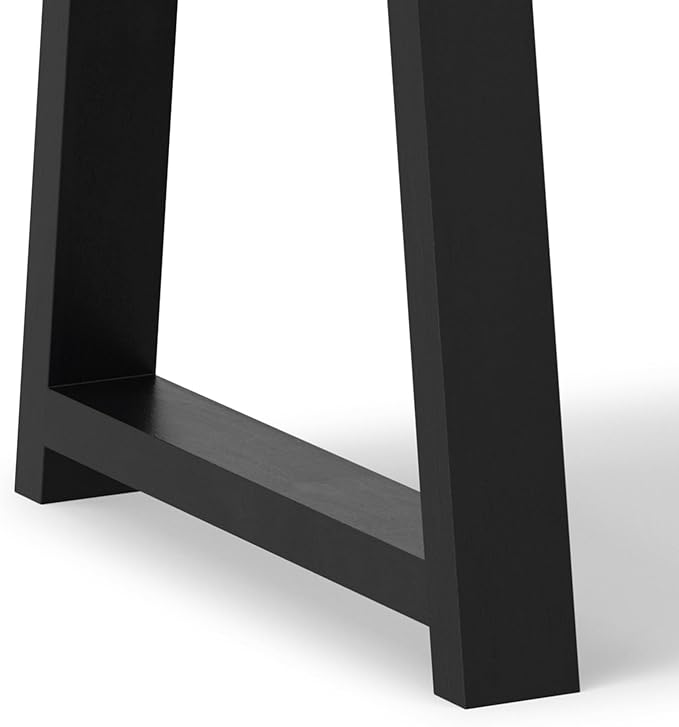 SIMPLIHOME Whitley Dining Table - 72 inch Wide Solid Mango Wood Rectangular Table in Black, Modern Farmhouse Style for Dining Room or Kitchen with Extra-Thick Trestle Base, Seats 6