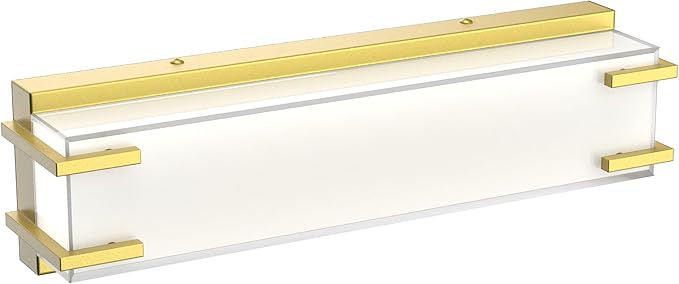 LED Wall Sconce, Wall Lamp with Brushed Nickel Finish and Milky White Lampshade, LED Sconces Wall Lighting 4000K Daylight CCT, 110 Volt Hardwired Wall Light fixtures (Gold)