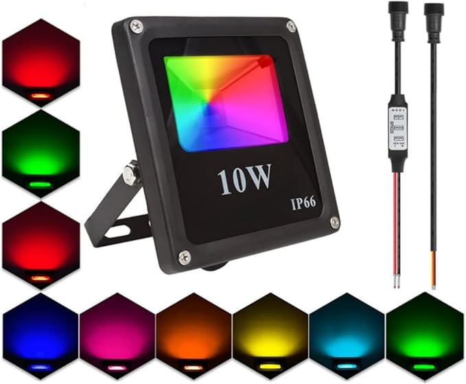 LED Flood Lights,10W RGB Smart floodlight,WS2811 led Pixel Flood Light, led addressable Pixel floodlight DC12-24VInput IP65,X-Connect ；for Party/Outdoor Decorations/Garden/Stage Lighting