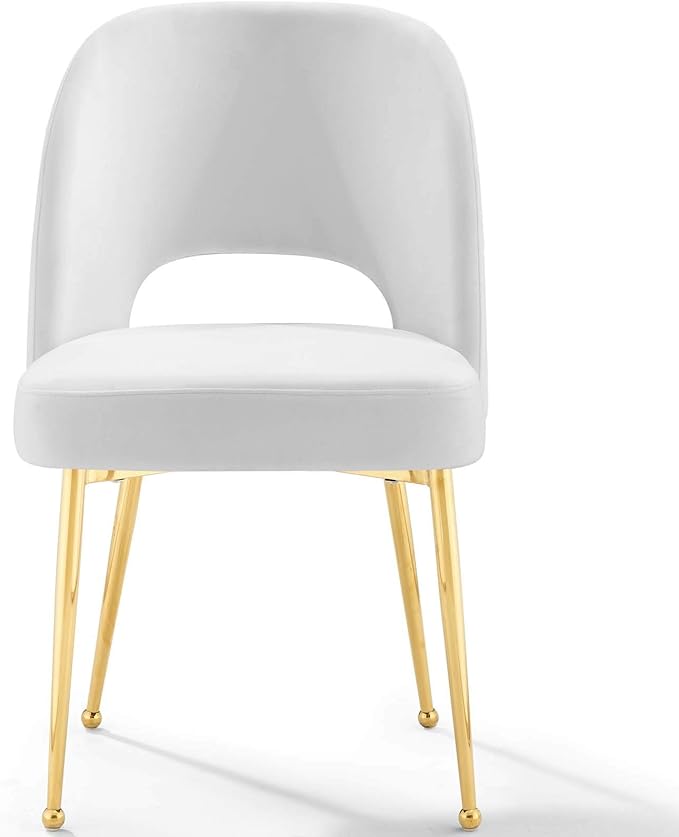 Modway Rouse Performance Velvet Dining Side Chair in White