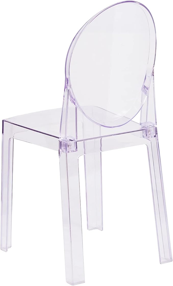 Flash Furniture Revna 4 Pack Revna Ghost Chair with Oval Back in Revna Transparent Crystal