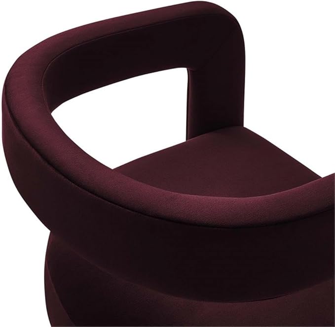 Modway Winslow Stain-Resistant Performance Velvet Accent Chair in [Color]- Open Back Barrel Armchair - Versatile Upholstered Dining Chair - Cozy Reading Chair