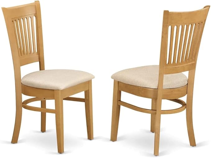 East West Furniture CAVA7-OAK-C 7 Piece Dining Table Set Consist of a Rectangle Wooden Table and 6 Linen Fabric Dining Room Chairs, 36x60 Inch, Oak