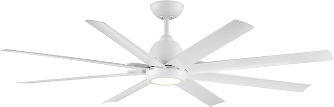 WAC Lighting Mocha XL 8-Blade Aluminum Smart Ceiling Fan in Matte White