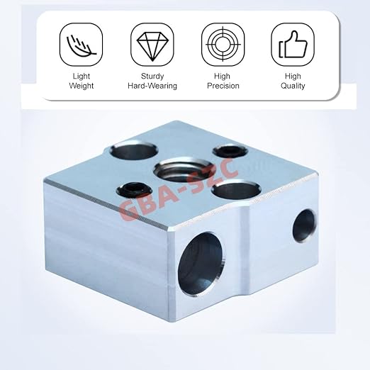 Ender 3 Neo/CR-6 SE Heater Block,Fine Processing with Silicone Socks,for CR-6 SE/CR-6 MAX/CR-5 Pro/CR10 Smart/Ender 3 Neo/V2 Neo/Max Neo Cartridge Sensor Heater Block.(2PCS Aluminum)
