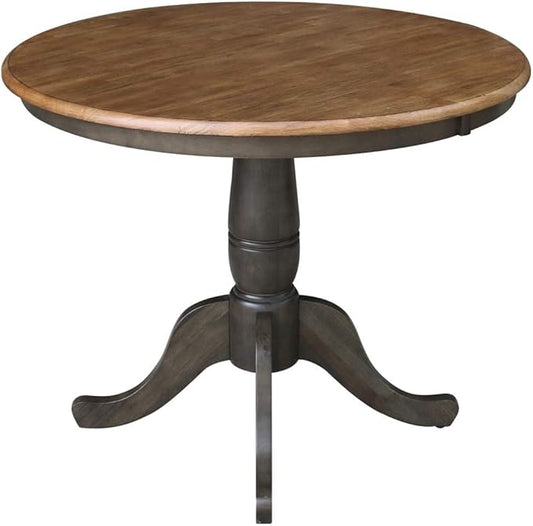 International Concepts 36" Solid Wood Table with 2 San Remo Chairs in White/Gray