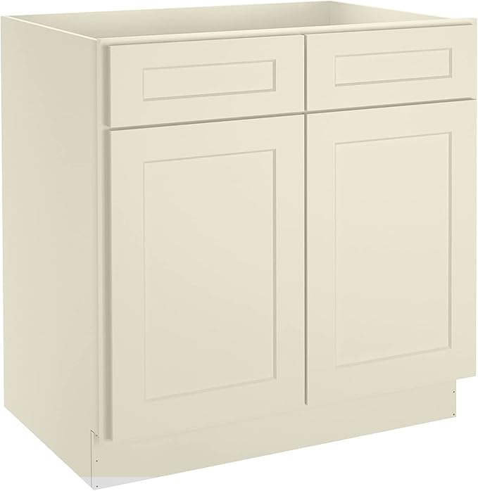 LOVMOR Kitchen Base Cabinets, Sideboard Storage Cabinet, Entryway Cabinet with 2-Drawers & Adjustable Shelf, 33" W X 24" D X 34-1/2"H