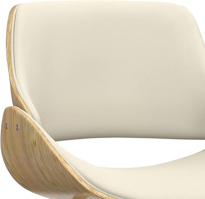 SIMPLIHOME Malden Dining Chair in Light Wood, Natural Linen Look Fabric, 22.8" W x 20.9" D x 30.9" H, Mid-Century Modern Style for Dining Room