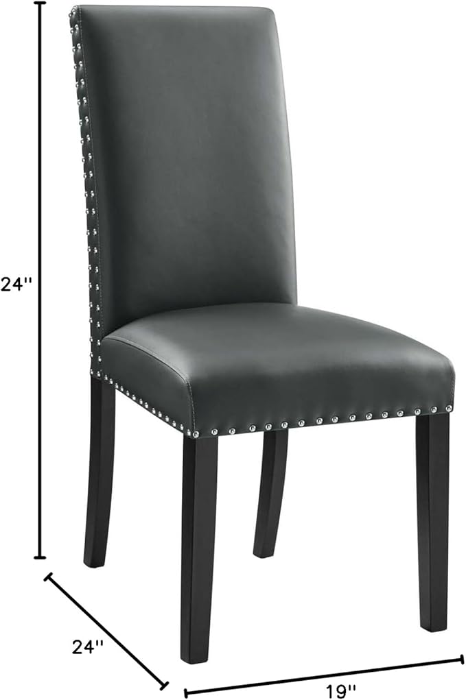 Parcel Dining Faux Leather Side Chair in Gray