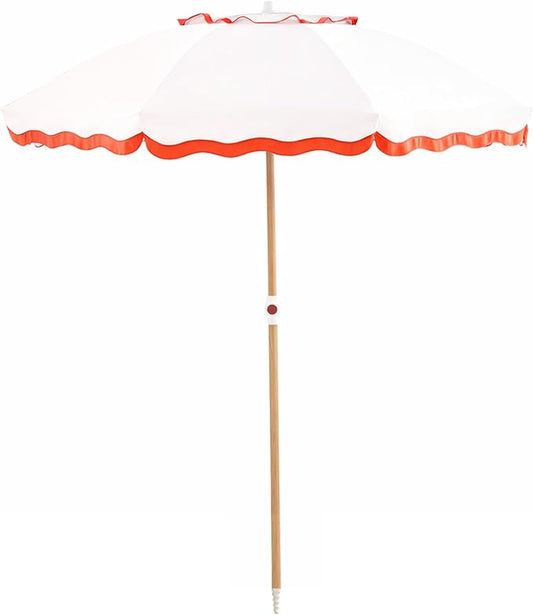 6FT Patio Beach Umbrella for Outdoor, UPF 50+ Sun Shade for Patio, Backyard, Garden, Pool and Beach, Tilt Adjustable, Portable, Harbour Rosé Pink