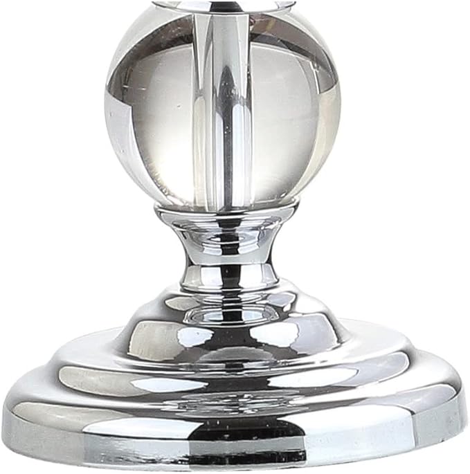 JONATHAN Y 33" Crystal and Chrome LED Table Lamp Set of 2, Contemporary Clear Metal Lamps for Living Room Bedroom, White Linen Drum Shade, LED Bulbs Included, UL Listed JYL2056A-SET2