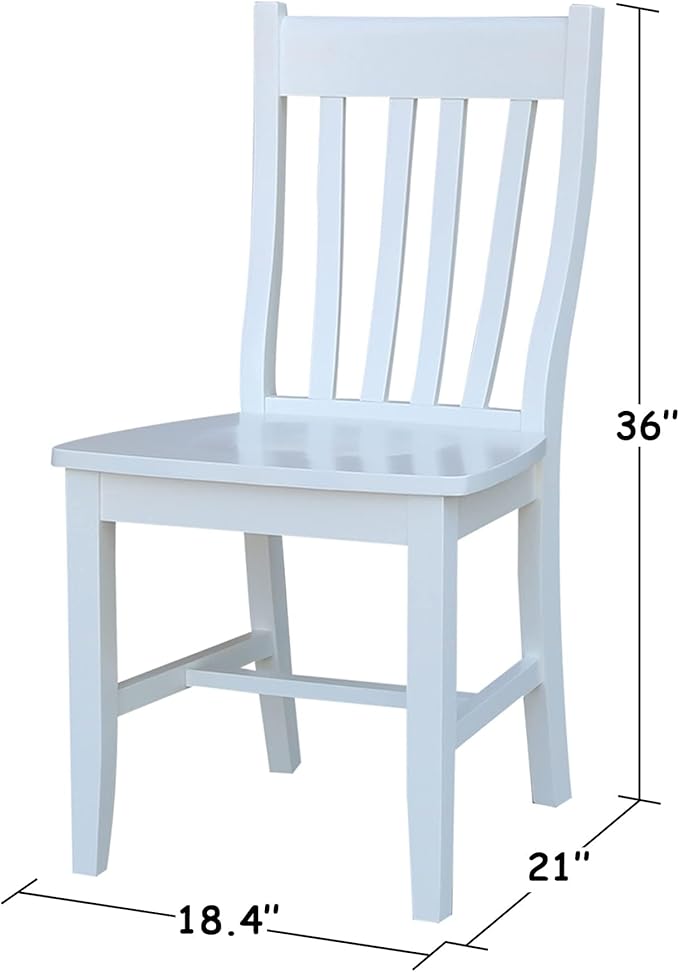 IC INTERNATIONAL CONCEPTS 30" Round Top Pedestal Wood Table with 2 Dining Chairs in White
