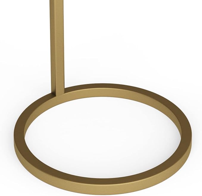 SIMPLIHOME Brook C Side Table - 10 inch Wide Metal Frame Plant Stand with White Marble Top in Gold Finish, Contemporary Slide-Under Accent Table for Living Room, Entryway, or Bedroom