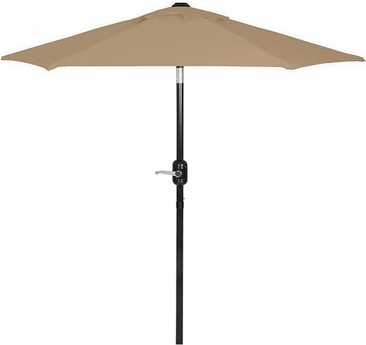 6 Ft Outdoor Patio Umbrella, Easy Open/Close Crank and Push Button Tilt Adjustment, 6 Foot, Small Patio Sand Market Umbrellas for Outdoor