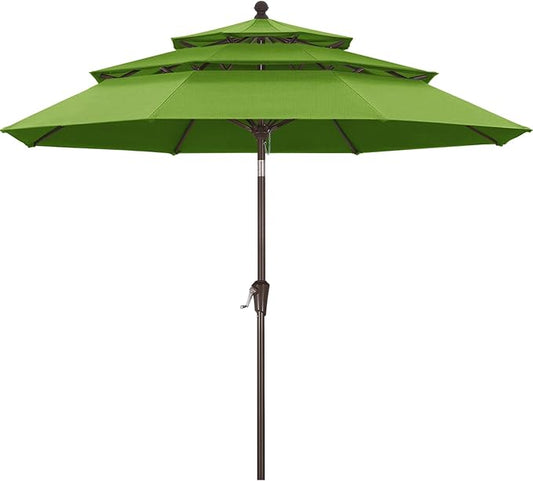 ABCCANOPY 5-Year 10-Year No Fading 9FT 3 Tiers Patio Umbrella, Outdoor Table Umbrella with 8 Sturdy Ribs for Deck, Backyard, Garden, Yard