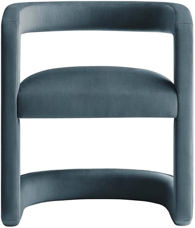 Modway Winslow Stain-Resistant Performance Velvet Accent Chair in [Color]- Open Back Barrel Armchair - Versatile Upholstered Dining Chair - Cozy Reading Chair