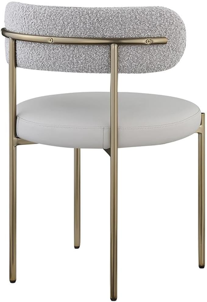 Meridian Furniture Beacon Taupe Vegan Leather and Boucle Dining Chair (Set of 2)