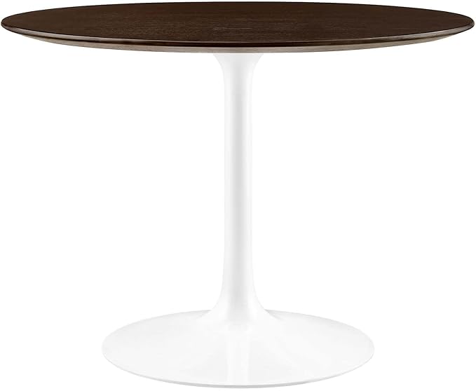 Modway Lippa Dining Table, 40", White Cherry Walnut