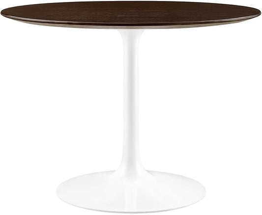 Modway Lippa Dining Table, 40", White Cherry Walnut
