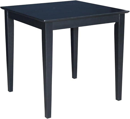 Solid Wood Top Dining Table, 30 Inch High, Black