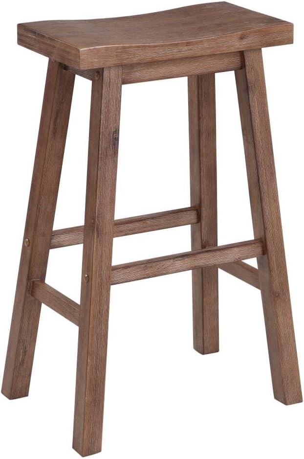 Boraam Sonoma Backless Saddle Bar Stool - Barnwood Wire-Brush